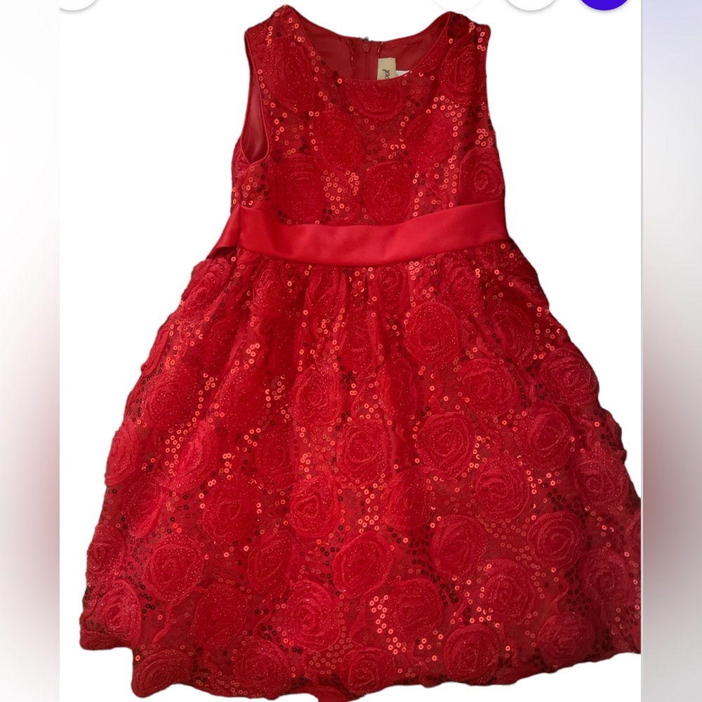 Little Girls Red Sequence Dress size 6